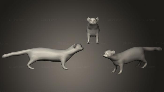 Animal figurines (Weasel, STKJ_1613) 3D models for cnc